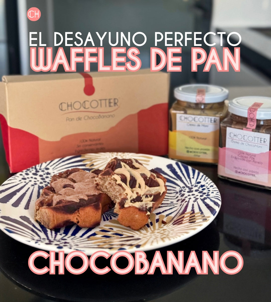 WAFFLES DE PAN DE CHOCOBANANO🍫🍌